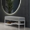 Ławka tapicerowana ARAD 100cm biały / poso 55